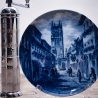 Sammelteller Berlin Design - Serie: Münsterland - Kreuzstraße mit Überwasserkirche - blaues Porzellan  - Made in Germany - 9D1 - TOP Zustand