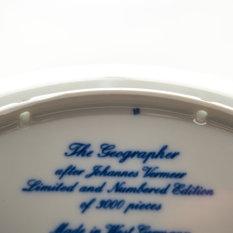 Sammelteller Berlin Design - Geograph nach Johannes Vermeer, blaues Porzellan  - Made in Germany - 9E3 - TOP Zustand- Mit ZERTIFIKAT