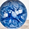 Sammelteller Muttertag: 1972 Rotkehlchen - Berlin Design - blaues Porzellan  - Made in West Germany - 19,5 cm - 8B3 - TOP Zustand