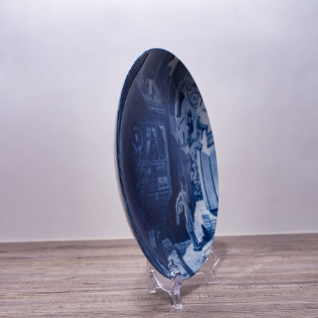 Sammelteller Berlin Design - Serie: Carl Spitzweg - Postbote  - blaues Porzellan  - Auflage 5.000 - Made in Germany - 9E2 - TOP Zustand