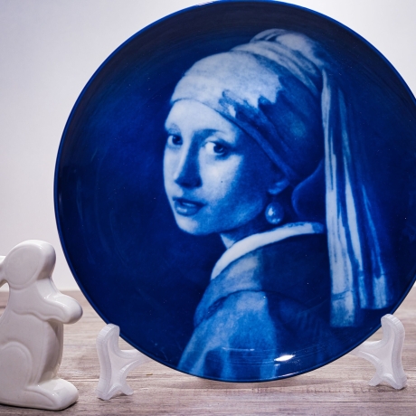 Sammelteller Berlin Design - Serie: Vermeer - Das Mädchen - blaues Porzellan - Auflage 5.000 - Made in Germany - 9E1 - TOP Zustand
