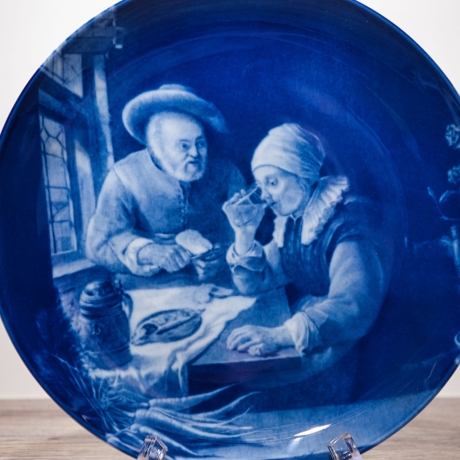 Sammelteller Berlin Design - Serie: van Mieris - Das alte Paar - blaues Porzellan - Auflage 5.000 - Made in Germany - 9E2 - TOP Zustand
