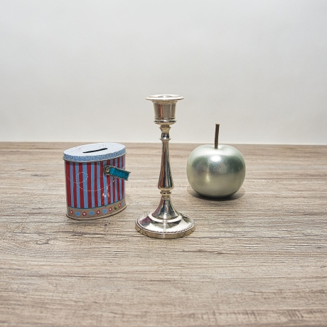 Zauberhafter Art Nouveau Kerzenständer, Design 1900 bis 1920, Herstellung vermutlich 1960er Jahre - VERSILBERT- 9C2