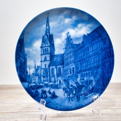 Sammelteller Berlin Design - Serie: Alt Hannover - Köbelingerstraße - blaues Porzellan -  Auflage 5/? Made in Germany - 9D1 - TOP Zustand