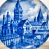 Sammelteller, Städteteller: Mainz - Berlin Design - blaues Porzellan  - Made in Germany - mit Karton - 8B2 - TOP Zustand