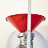 Kleinserie: Original Feuerwehr Spritze, Strahlrohr als Tischlampe, E27 Fassung, Euro Stecker, Schnurzwischenschalter, handgefertigter Fuß