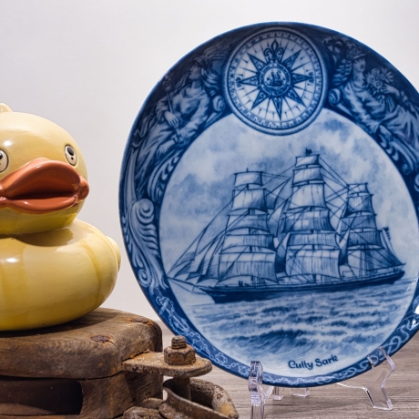 Sammelteller Schiff - Cutty Sark 42/1250 - Berlin Design Nautica - blaues Porzellan - begrenzte Auflage - Made in West Germany (9E2) TOP