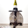 Upcycling Unikat: Weinglas Träger mit Flaschenhalter für den gepflegten Esstisch - gefertigt aus den Resten einer Wohnzimmer Lampe und PLA