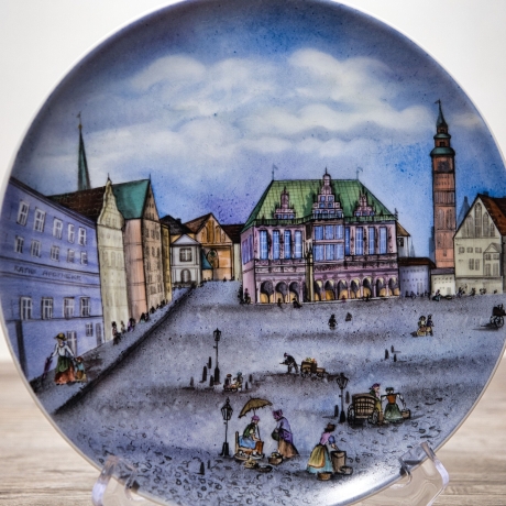 Sammelteller, Städteteller: Bremer Handmalerei, Das Rathaus, handgemalt, signiert - Berlin Design - Made in Germany - Zustand 1 bis 2 - 8B2