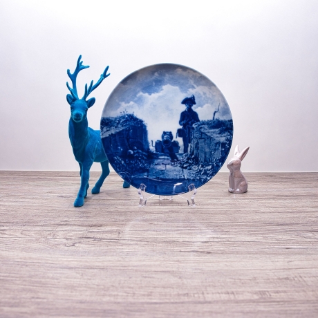 Sammelteller Berlin Design - Serie: Carl Spitzweg - Vorposten  - blaues Porzellan  - Auflage 5.000 - Made in Germany - 9E2 - TOP Zustand