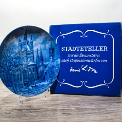 Sammelteller, Städteteller: Köln - Berlin Design - blaues Porzellan  - Made in Germany - mit Karton - 8B1 - TOP Zustand