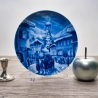 Weihnachtsteller - 1977: Oberammergau 13/1000 - Berlin Design - blaues Porzellan - begrenzte Auflage - Made in West Germany (8C3)