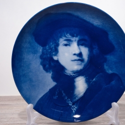Sammelteller Berlin Design - Serie: Rembrandt - Selbstbildnis   - blaues Porzellan  - Auflage 5.000 - Made in Germany - 9E1 - TOP Zustand