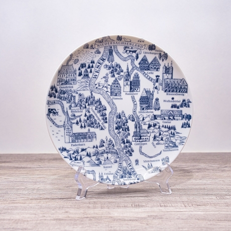 Sammelteller Berlin Design - Landschaftsteller - Niedersachsenland - blaues Porzellan - Made in West Germany - 9D2 - TOP Zustand