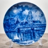 Sammelteller, Städteteller: Frankfurt am Main - Berlin Design - blaues Porzellan  - Made in Germany - mit Karton - 8D1 - TOP Zustand