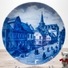 Sammelteller Berlin Design - Serie: Mettmann - Hotel Vogel  - blaues Porzellan  - Made in West Germany - 9D2 - TOP Zustand
