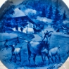 Sammelteller Muttertag: 1980 Ziegenfamilie - Berlin Design - blaues Porzellan  - Made in West Germany - 19,5 cm - 8B3 - TOP Zustand