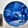 Weihnachtsteller - 1975: Weihnachten in Dortmund - von Berlin Design - blaues Porzellan - begrenzte Auflage - Made in West Germany (8C3)