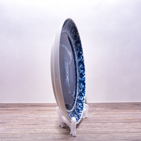 Sammelteller Berlin Design - Dame mit Hut nach Johannes Vermeer, blaues Porzellan  - Made in Germany - 9E3 - TOP Zustand