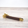 Stilvoller Zigarrenabschneider (DBGM) besonders für Cigarillos geeignet - Holzgriff - Metall goldfarben - 1960er Jahre  - mit Kasten -  9B1