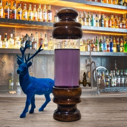 Einzigartige Getränke Zapfsäule,  Alkoholspender, vermutlich aus den 1970er Jahren - Aus Glas und Holz - voll funktionsfähig - 9C3