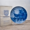Sammelteller Berlin Design - Städteteller Alt Delmenhorst - Der Bahnhof um 1908 - blaues Porzellan - Made in Germany - 9D2 - TOP Zustand