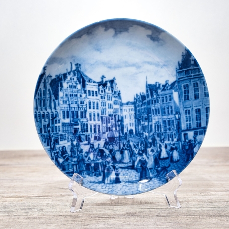 Sammelteller Berlin Design - Serie: Alt Bremen - Marktplatz 1847  - blaues Porzellan  - Auflage 3.000 - Made in Germany - 9D1 - TOP Zustand