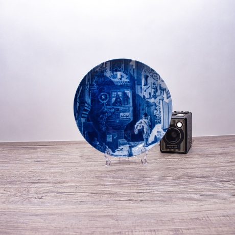 Sammelteller Berlin Design - Serie: Carl Spitzweg - Postbote  - blaues Porzellan  - Auflage 5.000 - Made in Germany - 9E2 - TOP Zustand
