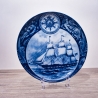 Sammelteller Schiff - Humboldt 6/1250 - Berlin Design Nautica - blaues Porzellan - begrenzte Auflage - Made in West Germany (9E2) TOP