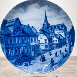 Sammelteller Berlin Design - Serie: Mettmann - Hotel Vogel  - blaues Porzellan  - Made in West Germany - 9D2 - TOP Zustand