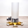 Tischlampe aus einer GoKart Bremsscheibenaufnahme und Resten einer alten Lampe    - Made in Germany  - Unikat mit Zertifikat, für Racefans