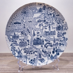 Sammelteller Berlin Design - Landschaftsteller - Küstenland - blaues Porzellan - Made in West Germany - 9D2 - TOP Zustand