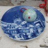 Weihnachtsteller - 1996: Weihnachtsabend in Mainz, Berlin Design - blaues Porzellan - begrenzte Auflage - Made in Germany - TOP (8E3)