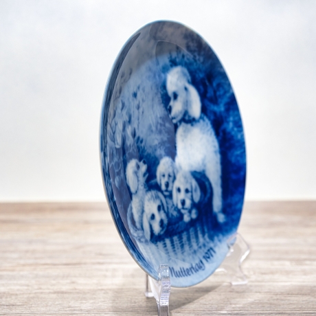 Sammelteller Muttertag: 1971 Silberpudel - Berlin Design - blaues Porzellan  - Made in West Germany - 19,5 cm - 8B3 - TOP Zustand