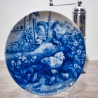 Sammelteller Muttertag: 1986 Hühnerfamilie - Berlin Design - blaues Porzellan  - Made in West Germany - 19,5 cm - 8B3 - TOP Zustand