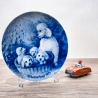 Sammelteller Muttertag: 1971 Silberpudel - Berlin Design - blaues Porzellan  - Made in West Germany - 19,5 cm - 8B3 - TOP Zustand