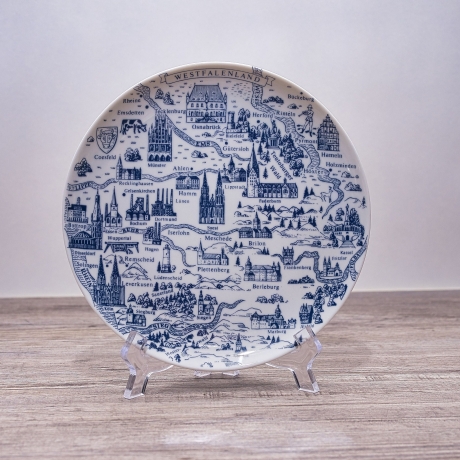 Sammelteller Berlin Design - Landschaftsteller - Westfalenland- blaues Porzellan - Made in West Germany - 9D2 - TOP Zustand
