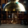 Deckenlampe im Jugendstil aus Messing mit Glassteinen, E27 Fassung, auf Wunsch mit Leuchtmittel, neue Verkabelung, Handmade in Germany