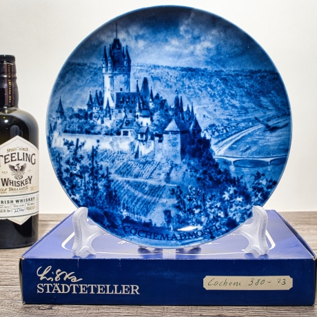 Sammelteller, Städteteller: Cochem an der Mosel - Berlin Design - blaues Porzellan  - Made in Germany - mit Karton - 8E2 - TOP Zustand