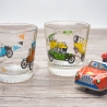 Außergewöhnliche Sammel-Gläser - Motiv: diverse Oldtimer - Farbiger Aufdruck - 2er-Set -  9C2