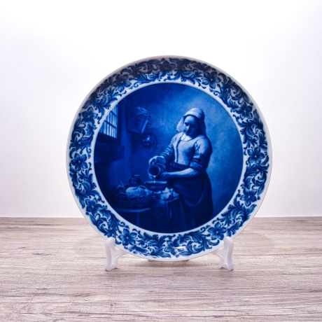 Sammelteller Berlin Design - Mädchen mit Krug nach Johannes Vermeer, blaues Porzellan  - Made in Germany - 9E3 - TOP Zustand