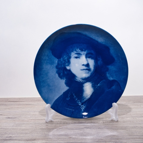Sammelteller Berlin Design - Serie: Rembrandt - Selbstbildnis   - blaues Porzellan  - Auflage 5.000 - Made in Germany - 9E1 - TOP Zustand