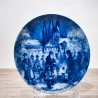 Weihnachtsteller - 1986: Weihnachtsabend in Gelnhausen - Berlin Design - blaues Porzellan - begrenzte Auflage - Made in West Germany - (8C3)