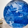 Sammelteller Muttertag: 1977 Storchenfamilie - Berlin Design - blaues Porzellan  - Made in West Germany - 19,5 cm - 8B3 - TOP Zustand