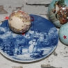 Weihnachtsteller - 1985: Weihnachtsabend in Bad Wimpfen - von Berlin Design - blaues Porzellan - begrenzte Auflage - Made in West Germany 8F