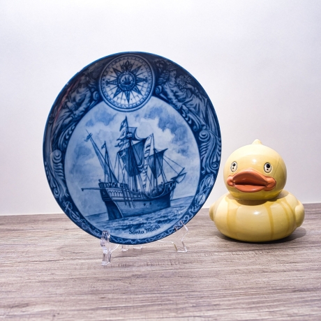 Sammelteller Schiff - Santa Maria 25/1250 - Berlin Design Nautica - blaues Porzellan - begrenzte Auflage - Made in West Germany (9E2) TOP