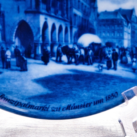 Sammelteller Berlin Design - Serie: Münsterland - Der Prinzipalmarkt zu Münster - blaues Porzellan  - Made in Germany - 9D1 - TOP Zustand