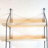 String Regal, Nuten Variante (Lübke, Vitsoe), vollständig restauriert, schwarz lackierte Leitern, 3 Böden inklusive.HxBxT 64cm x 36cm x 18cm