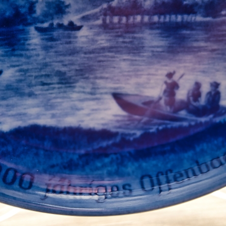 Sammelteller Berlin Design - Städteteller Offenbach - 1000 Jahre 977 - 1977 - blaues Porzellan - Made in Germany - 9D2 - TOP Zustand