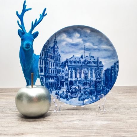 Sammelteller Berlin Design - Städteteller Bonn - Marktplatz im Rathaus - blaues Porzellan - Made in Germany - 9D2 - TOP Zustand